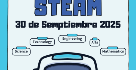 Flyer clases de robótica para niños ilustrativo infantil celeste
